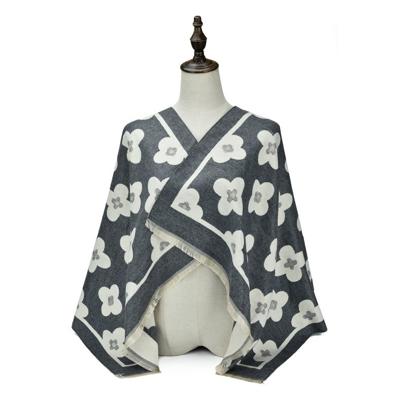 Classic women Floral Motif Cashmere Shawl