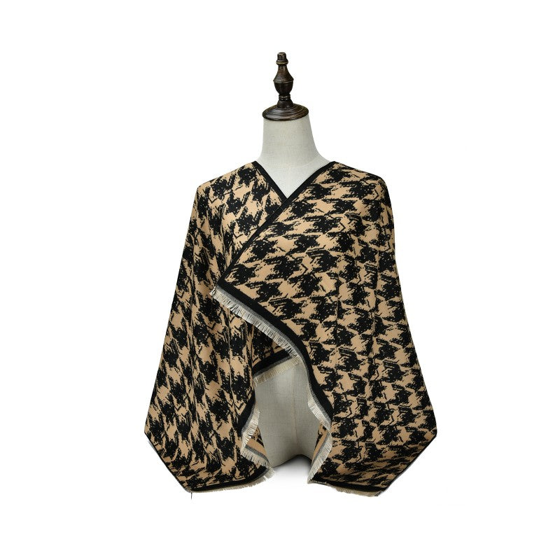 Elegant Houndstooth Cashmere women Shawl