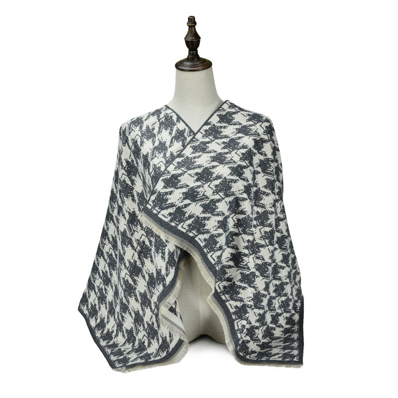 Elegant Houndstooth Cashmere women Shawl