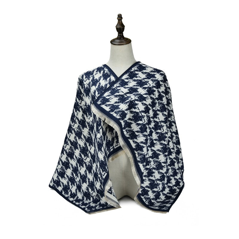 Elegant Houndstooth Cashmere women Shawl