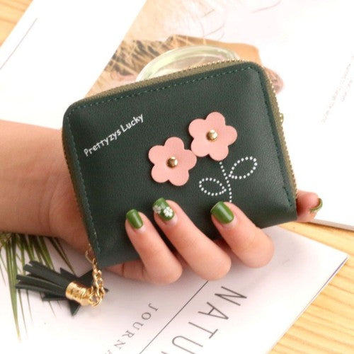 GREEN Women's Fringed PU Leather Wallet