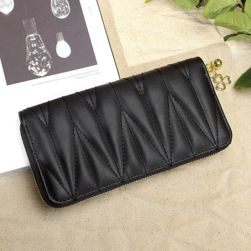 Unisex Geometric Patterned Zip-Around Wallet