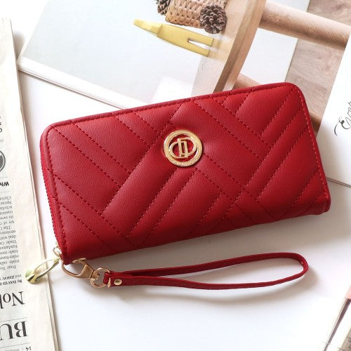 RED Vintage European Style 2-Fold PU Leather Wallet