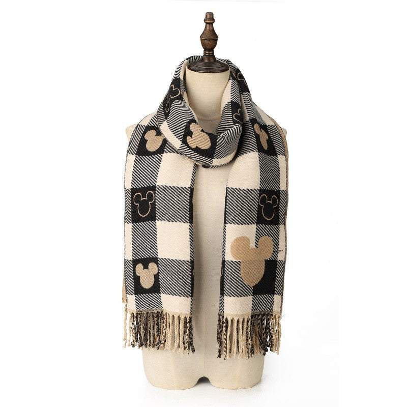 Playful Checked Cashmere women Scarf