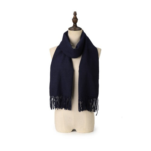 SF1609-BLUE Solid Color Warm Cashmere Scarf