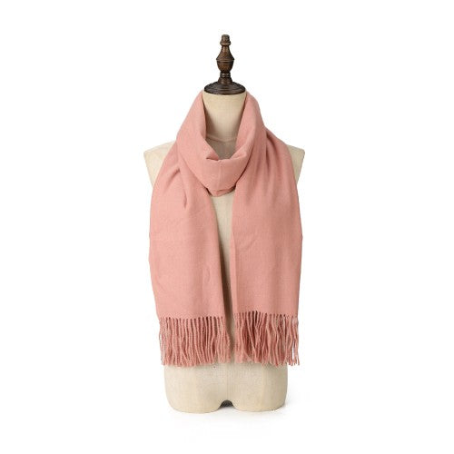 SF1609-LIGHTPINK Solid Color Warm Cashmere Scarf