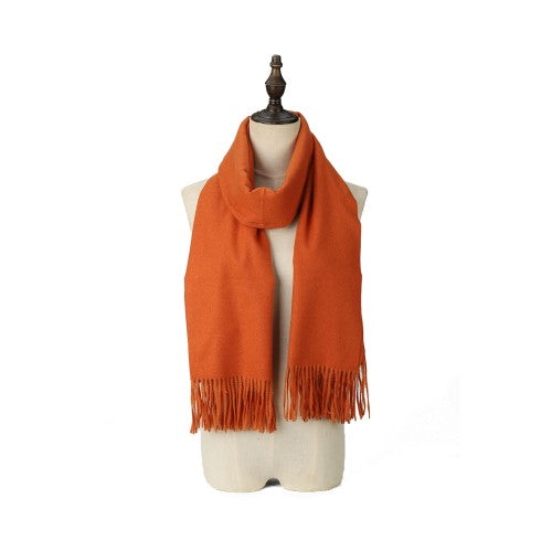 SF1609-ORANGE Solid Color Warm Cashmere Scarf