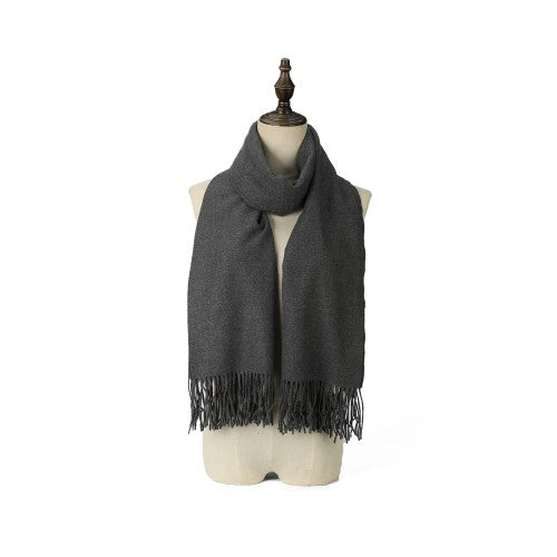 SF1609-GAOGREY Solid Color Warm Cashmere Scarf