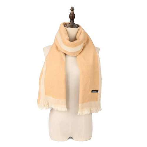 SF1598-YELLOW Heart Pattern Cashmere Scarf