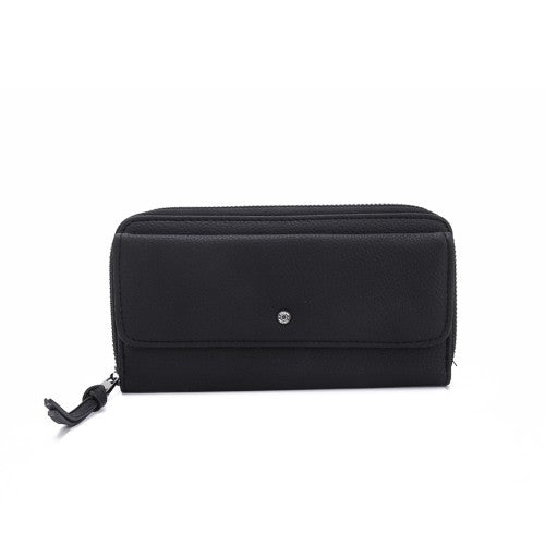 Luxe Black PU Zip women Wallet