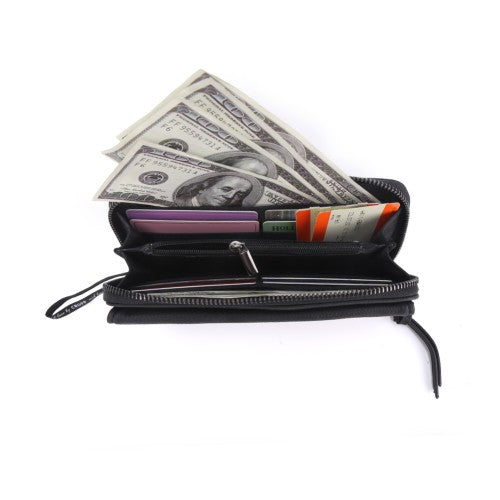 Luxe Black PU Zip women Wallet