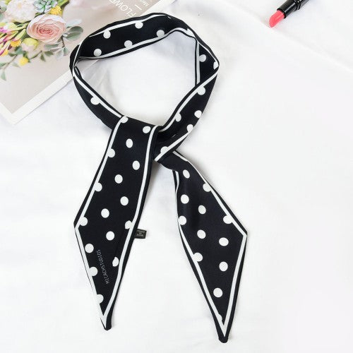 SF1268-BLACK Charming New Fashion Style Dots Long Scarf