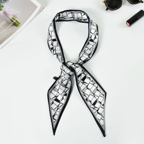 SF1269-WHITE Charming New Fashion Style Plaid Long Scarf