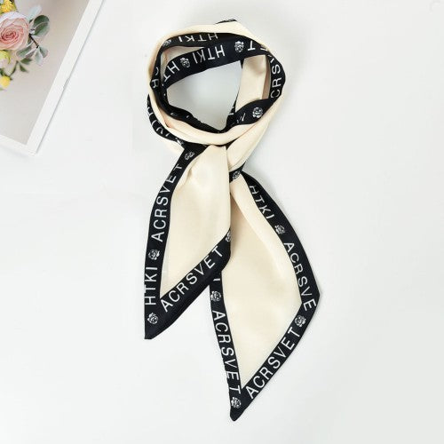 SF1275-WHITE Attractive Fashion Style Scarf Letter Decorated