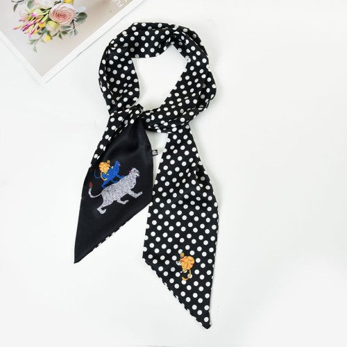 SF1281-BLACK Attractive Fashion StyleScarf Dots Decorated