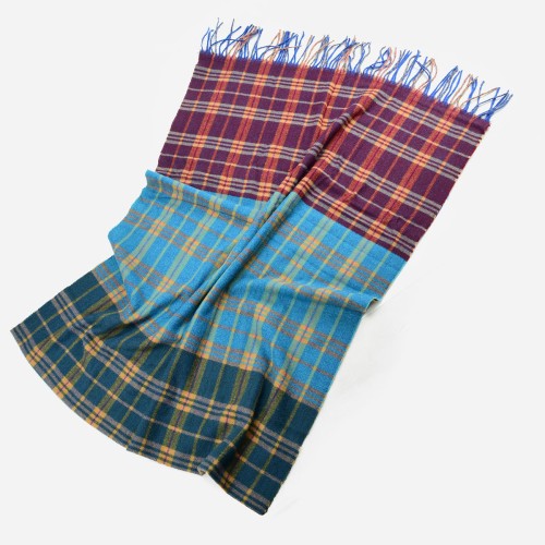 Timeless Plaid Cashmere Scarf - BLUE