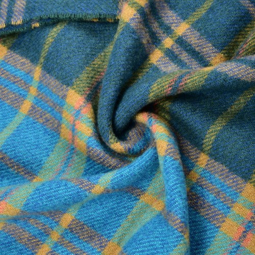 Timeless Plaid Cashmere Scarf - BLUE