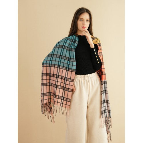 Timeless Plaid Cashmere Scarf-PINK