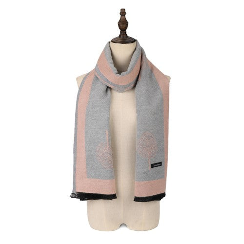 SF1404 PINK Cashmere Scarf With Dandelion Design