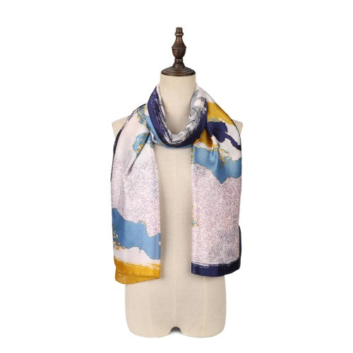 SF1585-BLUE Watercolor Style Scarf