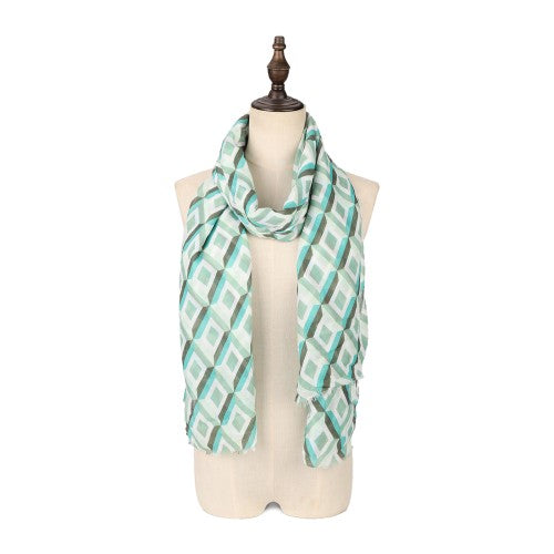 SF1608-GREEN Dense Diamond Pattern Scarf