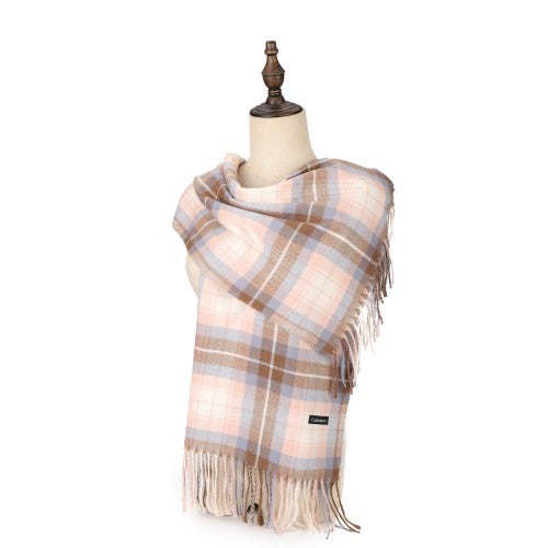 PINK Striped Warm Cashmere Scarf