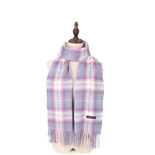 SF1617-PURPLE Striped Warm Cashmere Scarf