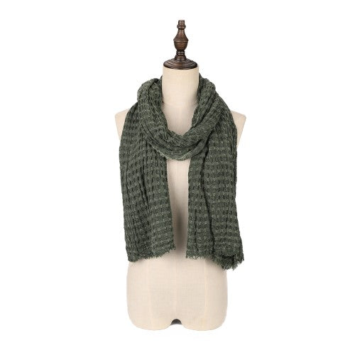 SF1621-GREEN Knitted Style Scarf