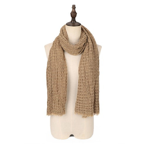 SF1621-KHAKI Knitted Style Scarf