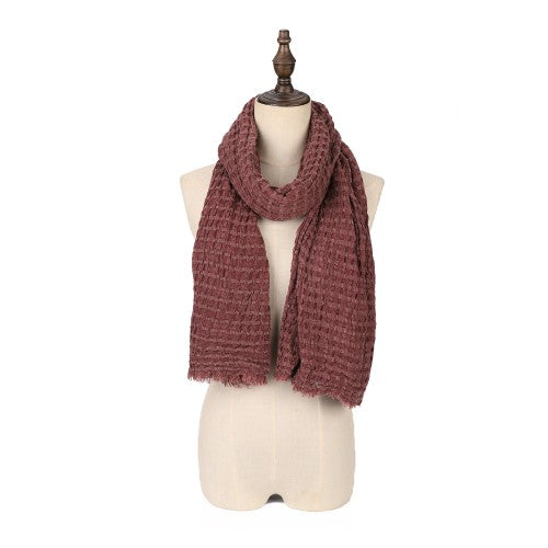 SF1621-RED Knitted Style Scarf