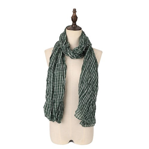 SF1623-GREEN Slim Line Silklike Scarf