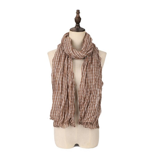 SF1623-KAHKI Slim Line Silklike Scarf