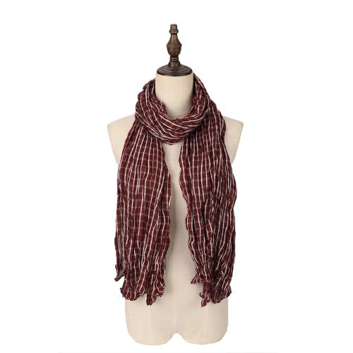 SF1623-RED Slim Line Silklike Scarf