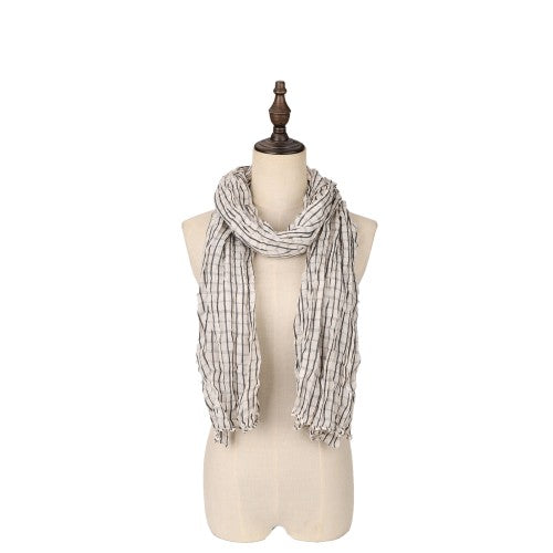 SF1623-WHITE Slim Line Silklike Scarf