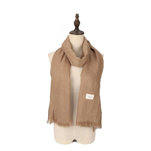 SF1626-KHAKI Solid Color Simple Style Scarf