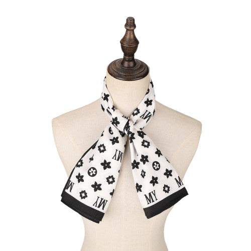 SF1644-WHITE Dense Luxury Logo 90X90 Square Scarf