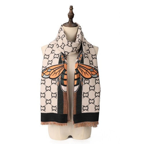 SF1709 WHITE- Women's Fashion Winter Scarf