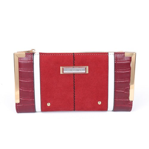 FUSHIA - Flap fashion colourblock snake print wallet