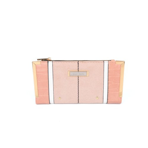 PINK - Flap fashion colourblock snake print wallet